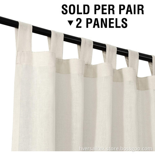 Natural Linen Curtains Textured Woven Linen Sheer Curtains